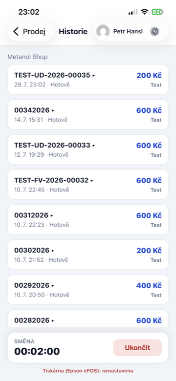 CMS Store POS — historie